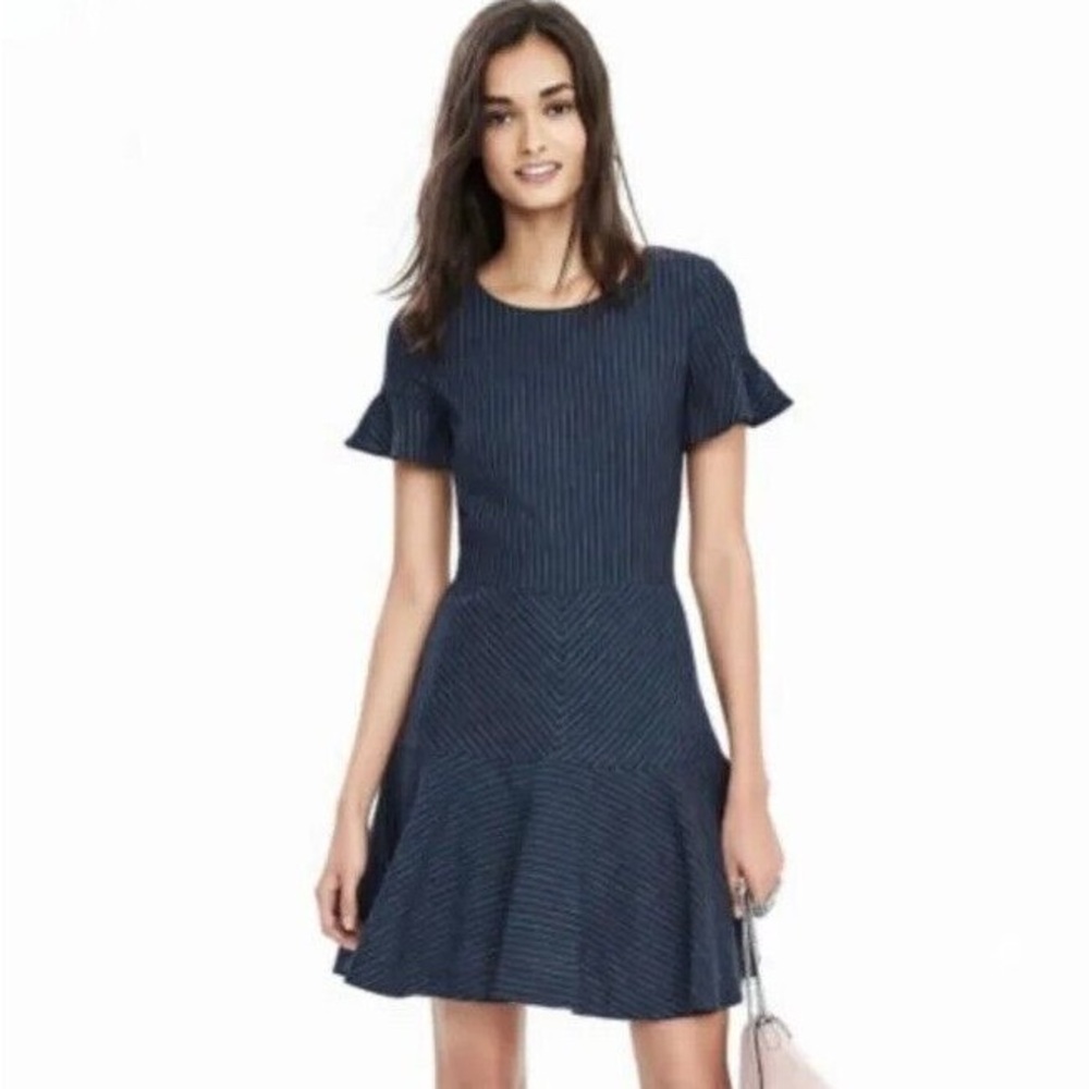 Banana Republic Pinstripe Fit and Flare Dress